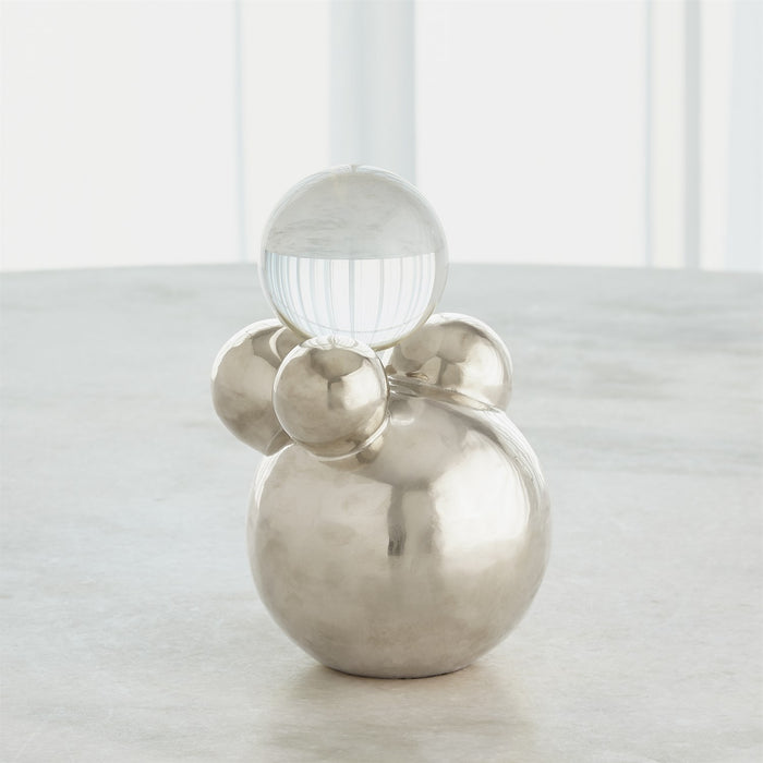 Global Views Bubble Orb Holder - Nickel with Crystal