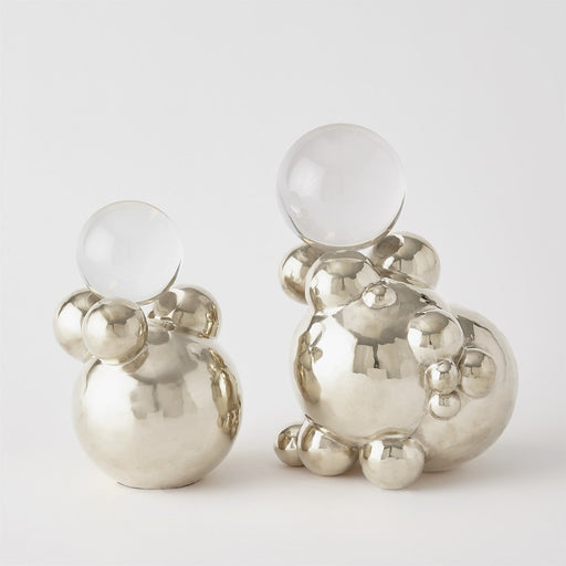 Global Views Bubble Orb Holder - Nickel with Crystal