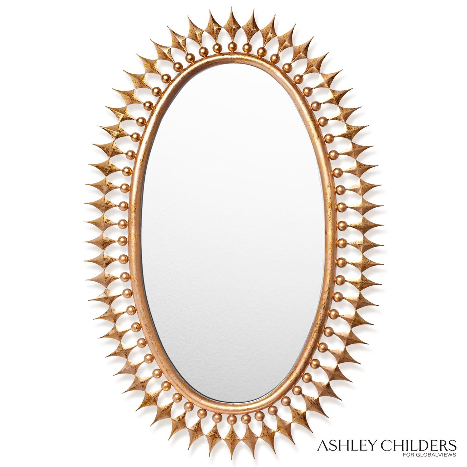Global Views Gold Leaf Wellington Mirror