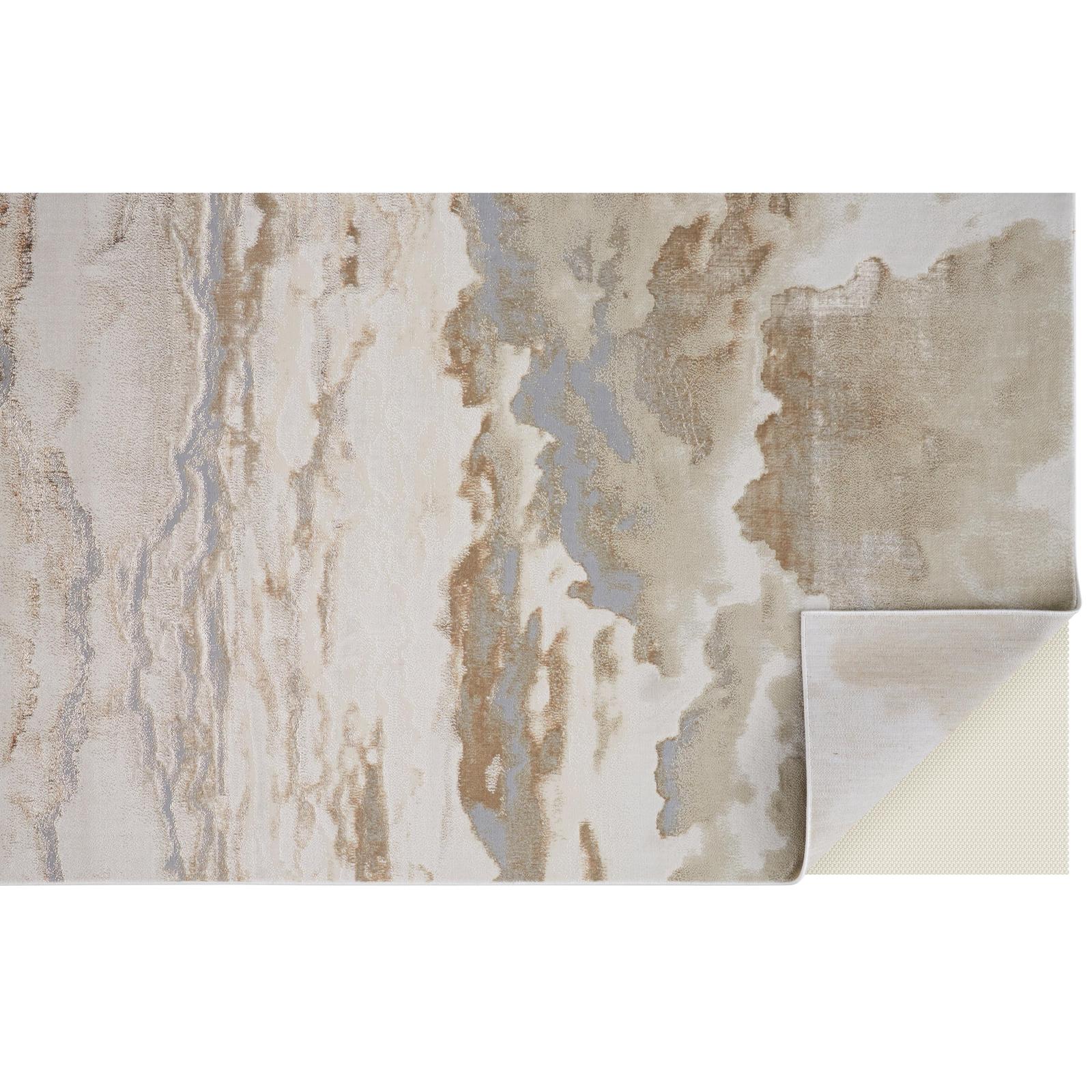 Feizy Aura 3727F Modern Abstract Rug in Ivory/Tan/Gray