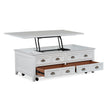 Magnussen Home Heron Cove Chalk White Lift Top Storage Cocktail Table With Casters