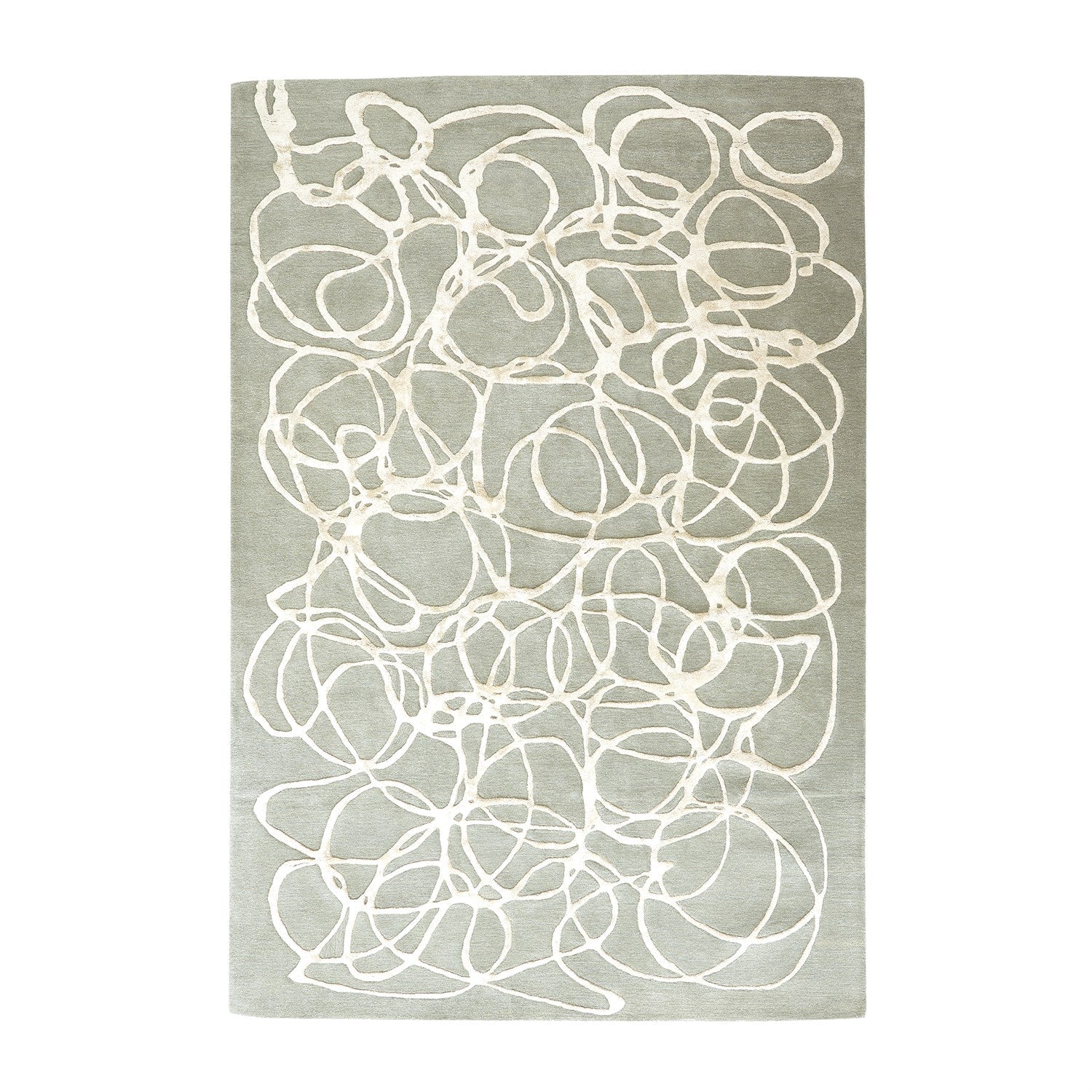 Global Views Grey Ivory Scribble Rug Clearance
