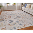 Feizy Pasha 39M8F Transitional Floral & Botanical in Ivory/Blue/Gold
