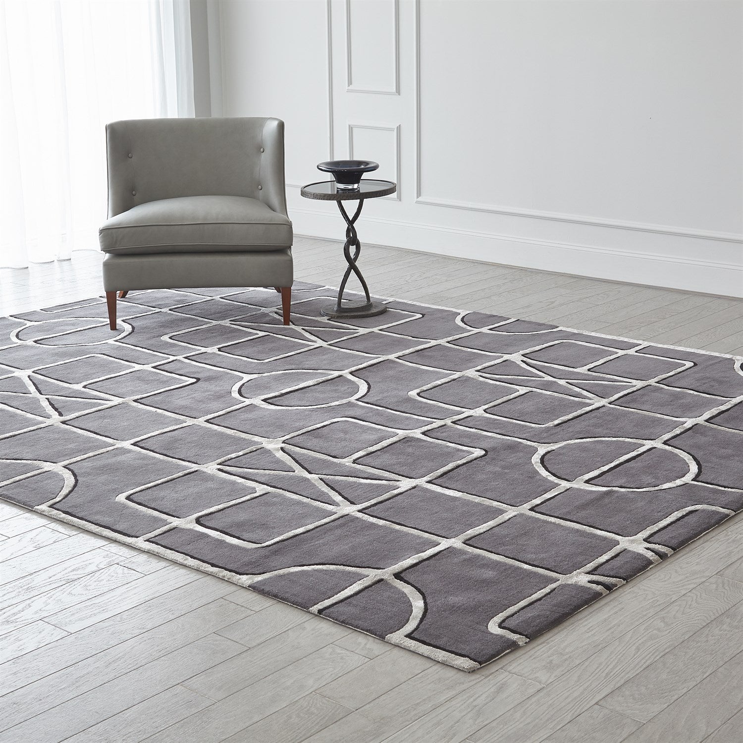 Global Views Indigo Charcoal Gate Rug