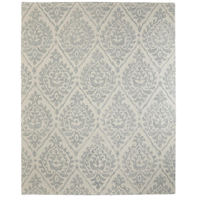 Feizy Belfort 8A29F Traditional Floral & Botanical Rug in Ivory/Gray