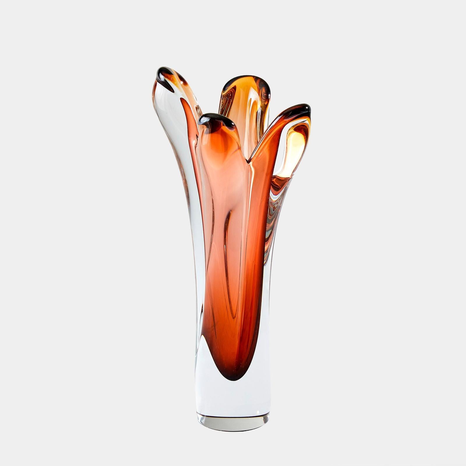 Global Views Iris Dark Amber Vase