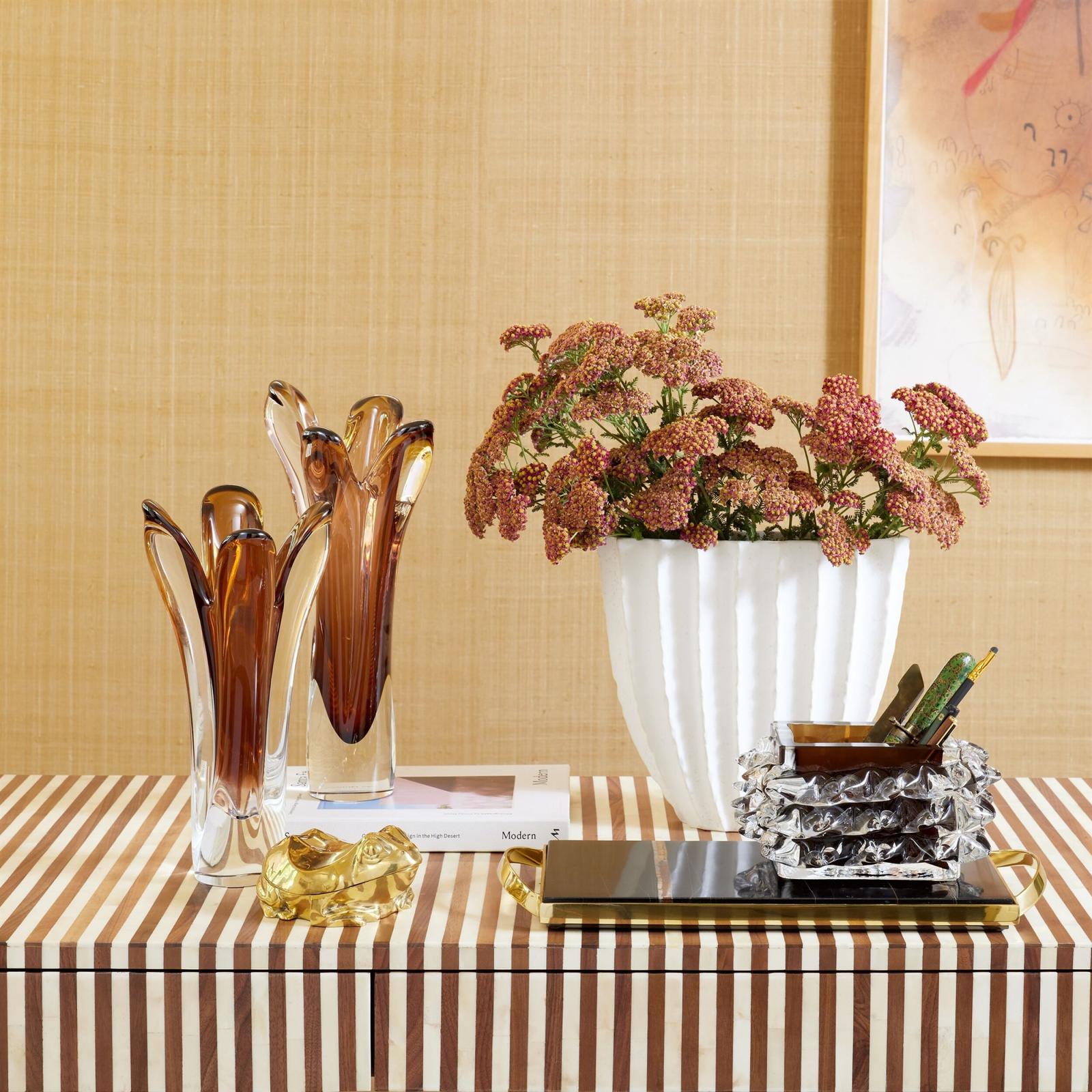 Global Views Iris Dark Amber Vase