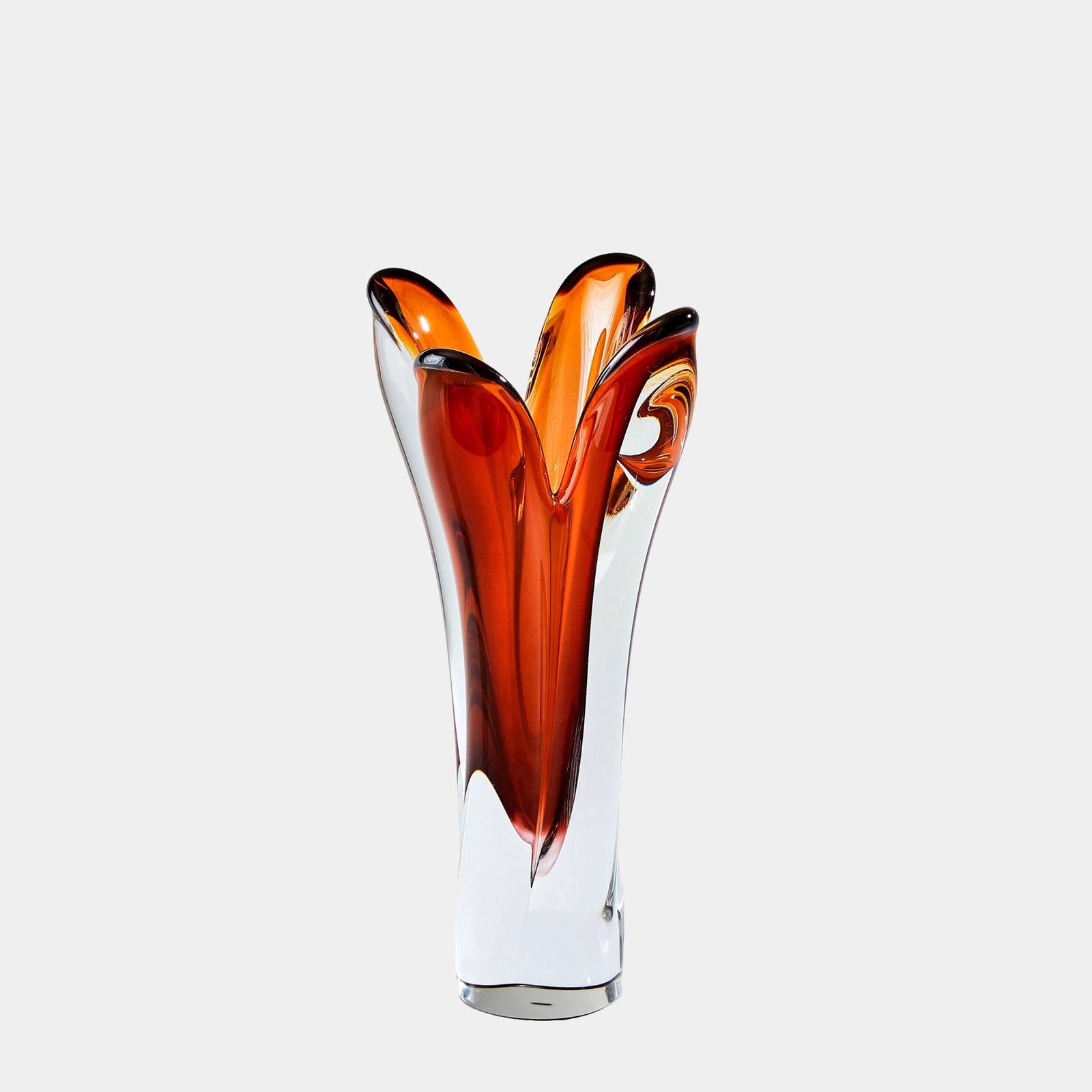 Global Views Iris Dark Amber Vase