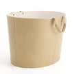 Global Views Beige Oversized Oval Leather Basket