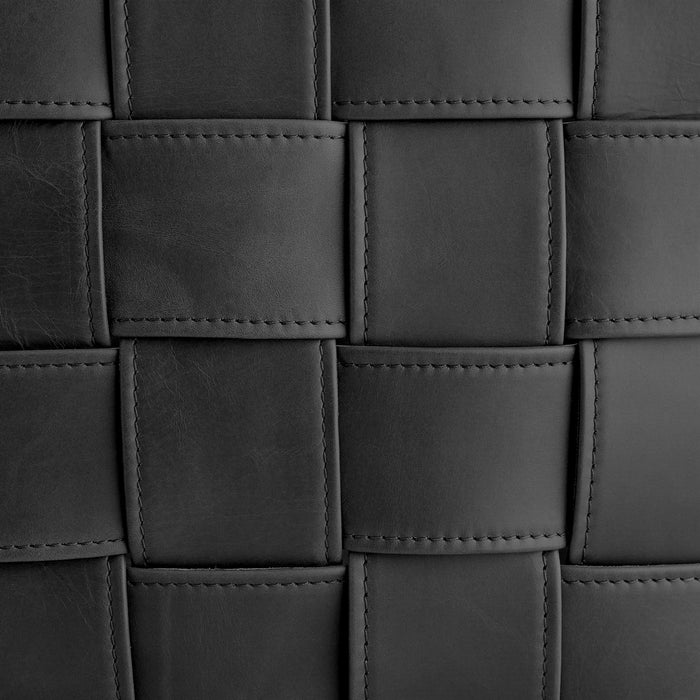 Global Views Soft Woven Leather Basket - Black