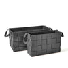 Global Views Black Soft Woven Leather Basket