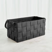 Global Views Black Soft Woven Leather Basket