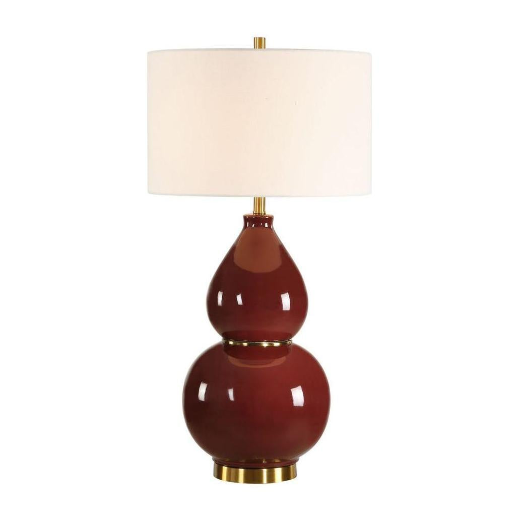 Uttermost Gourd Burgundy Table Lamp