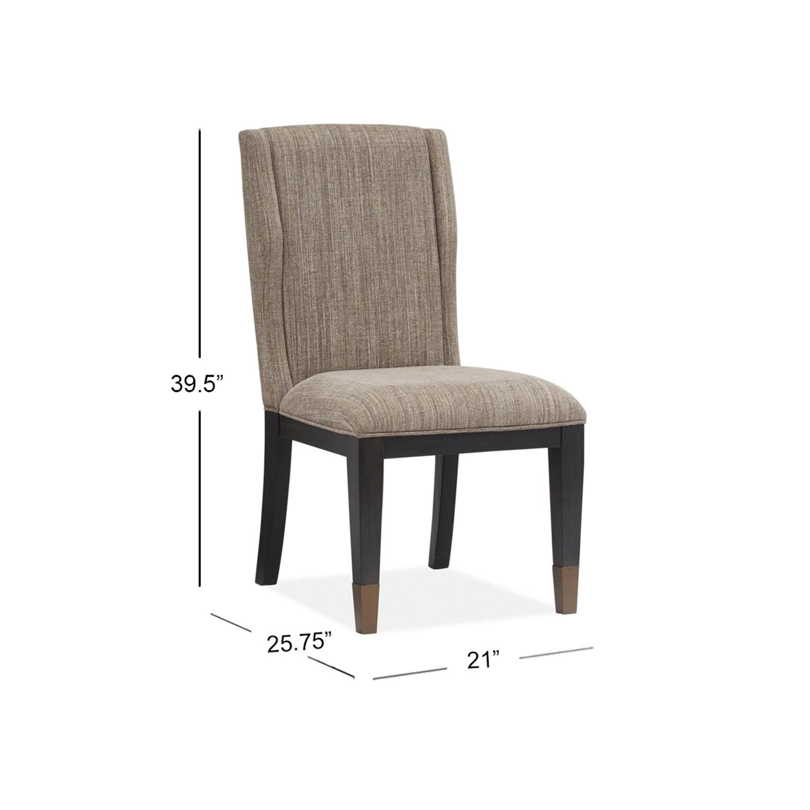 Magnussen Home Ryker Nocturn Black & Coventry Grey Upholstered Host Chair Set of 2