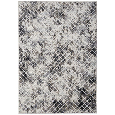 Feizy Kano 3873F Transitional Diamond Rug in Ivory/Gray/Taupe
