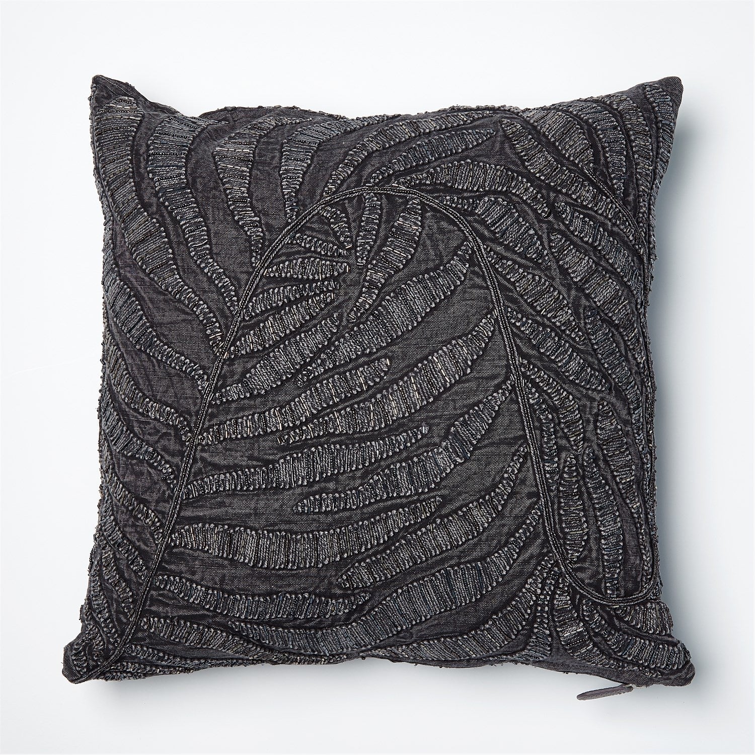 Global Views Beaded Palm Leaf Pillow