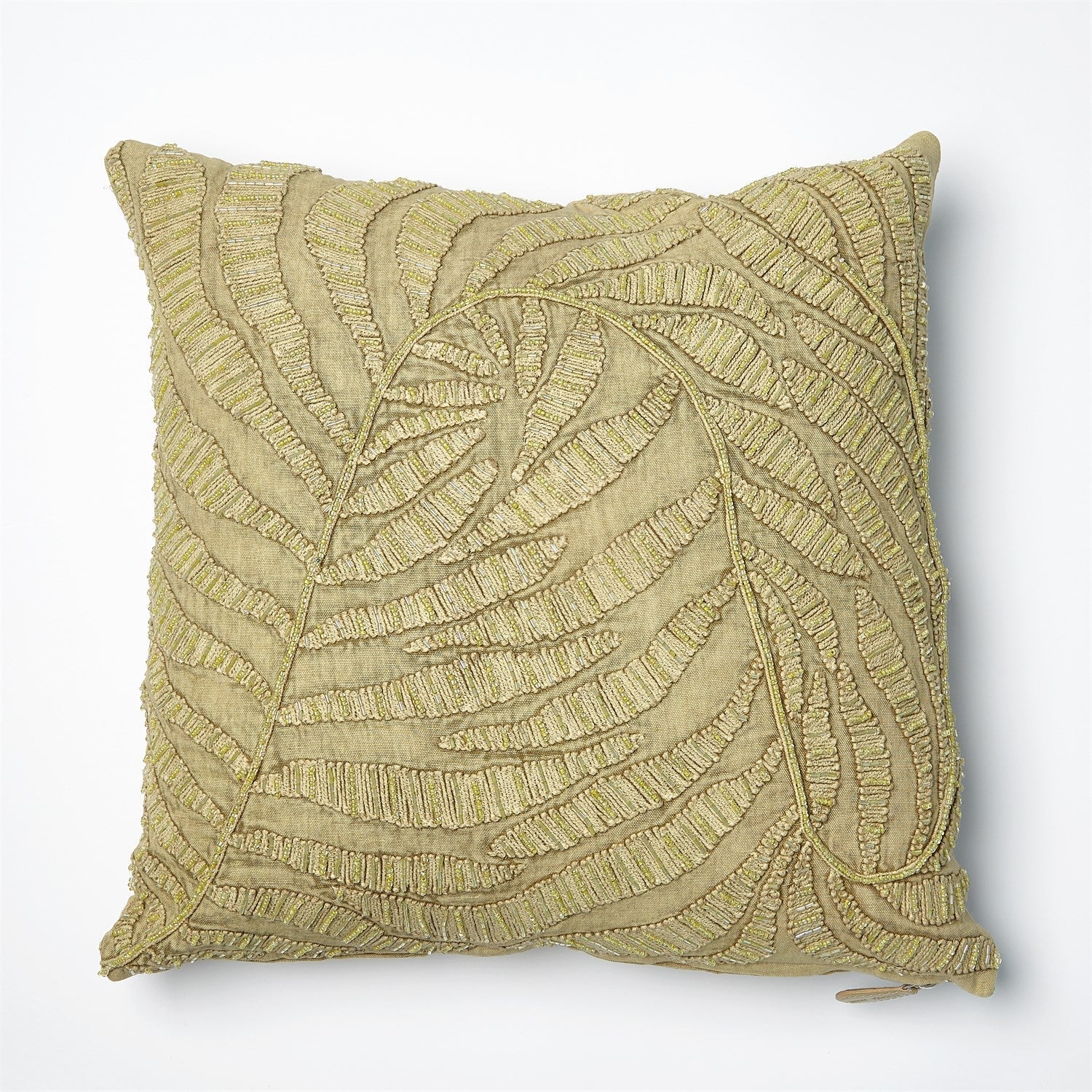 Global Views Beaded Palm Leaf Pillow