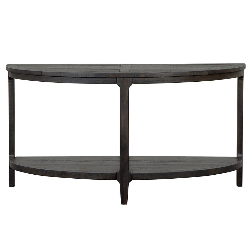 Magnussen Home Boswell Peppercorn Demilune Sofa Table