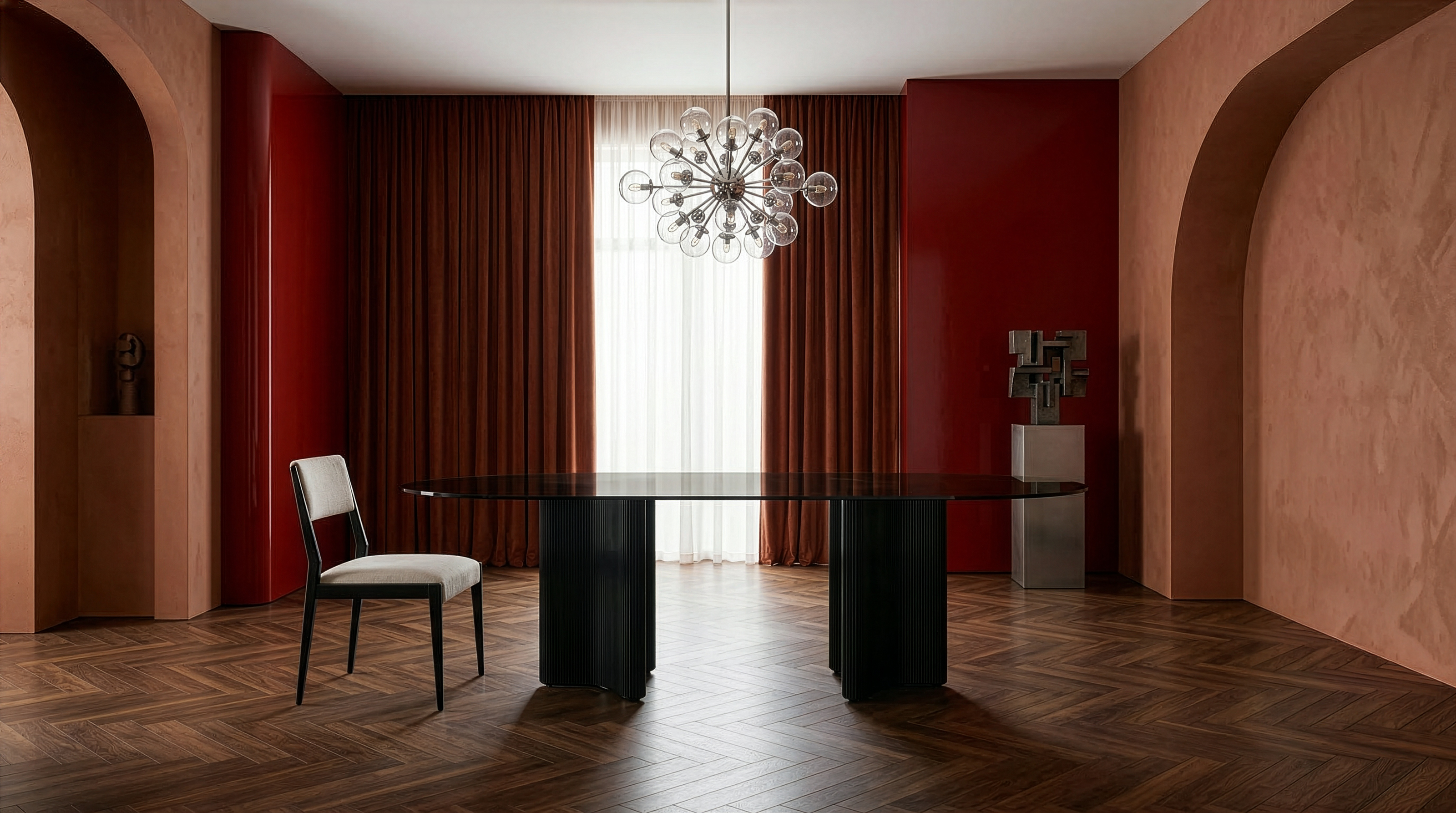 Caracole Viola Smoked Glass Dining Table