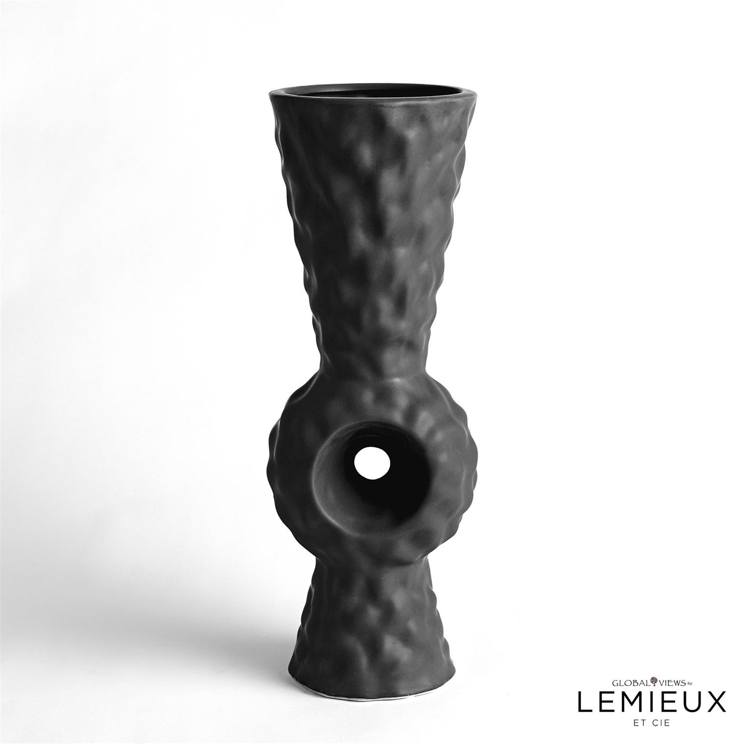 Global Views Black Volcano Volcanic Vase