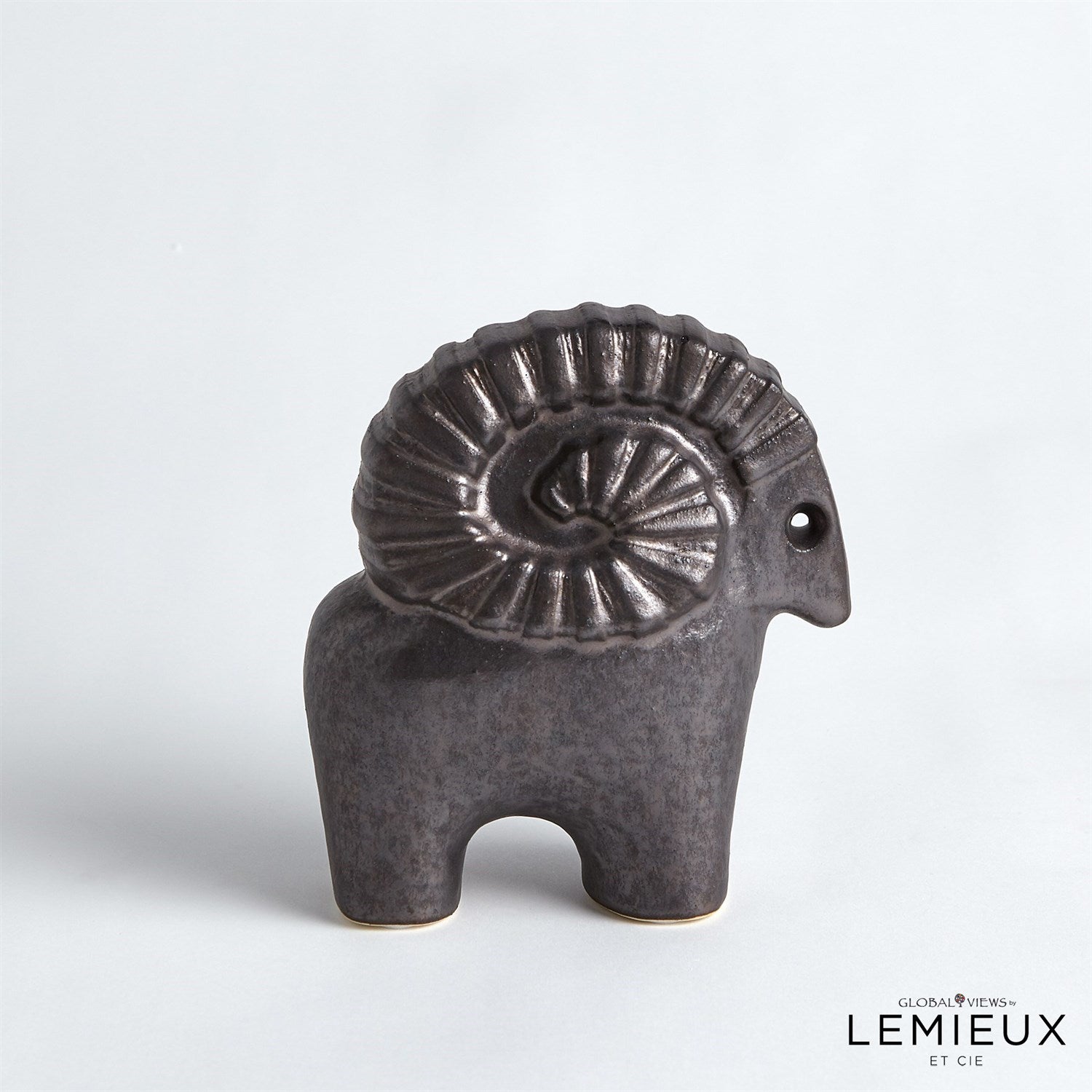 Global Views Matte Antique Bronze Ram Sculpture