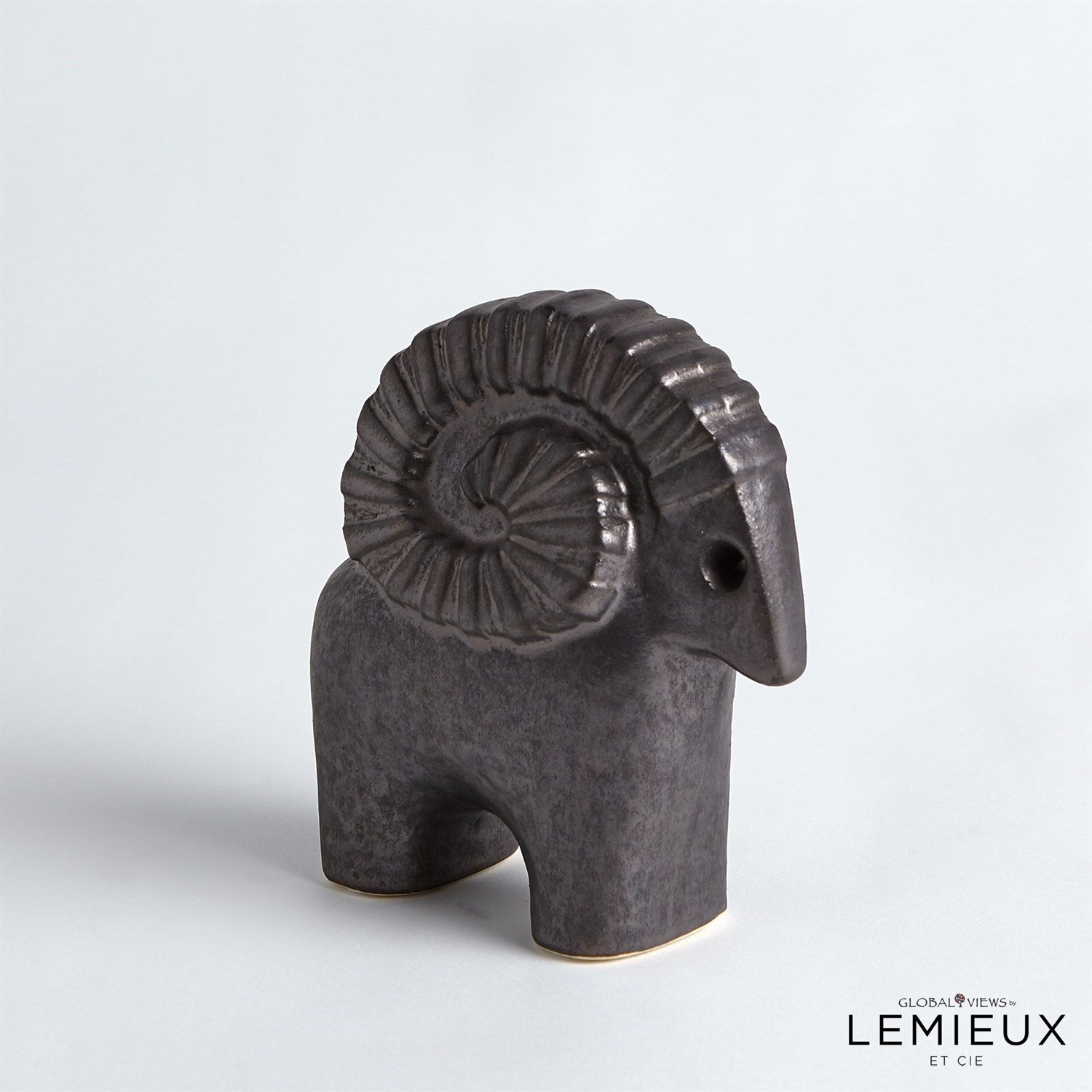 Global Views Matte Antique Bronze Ram Sculpture