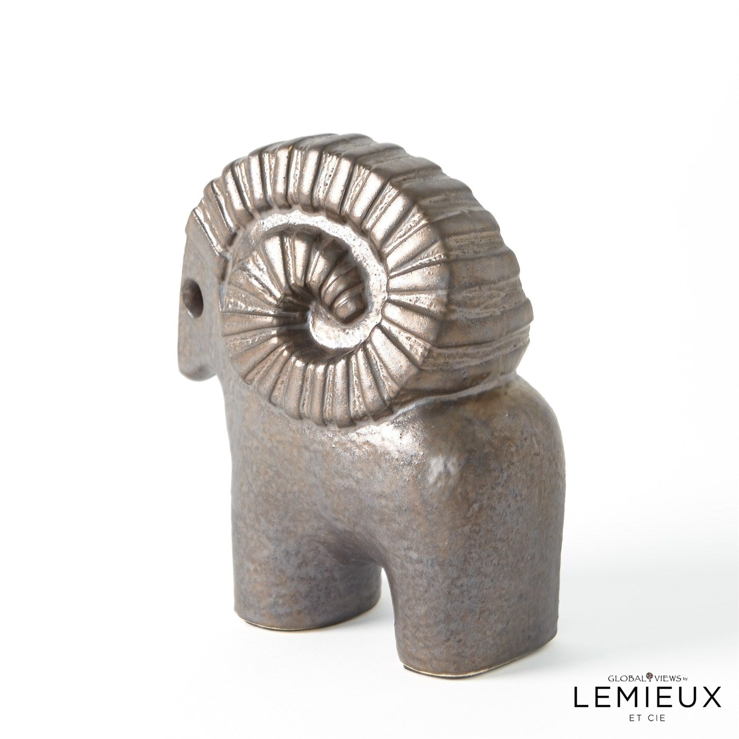 Global Views Matte Antique Bronze Ram Sculpture