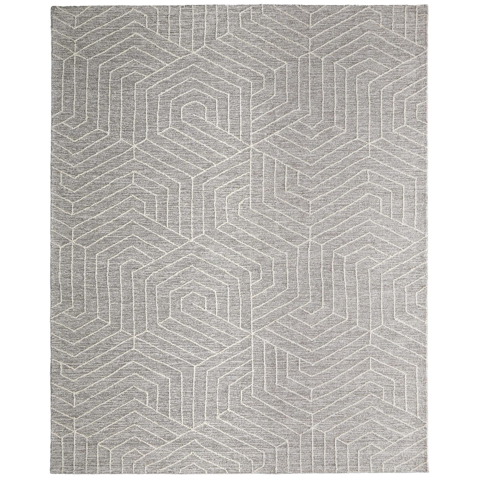 Feizy Emerson T8015 Modern Abstract, Gray/Ivory, Rug
