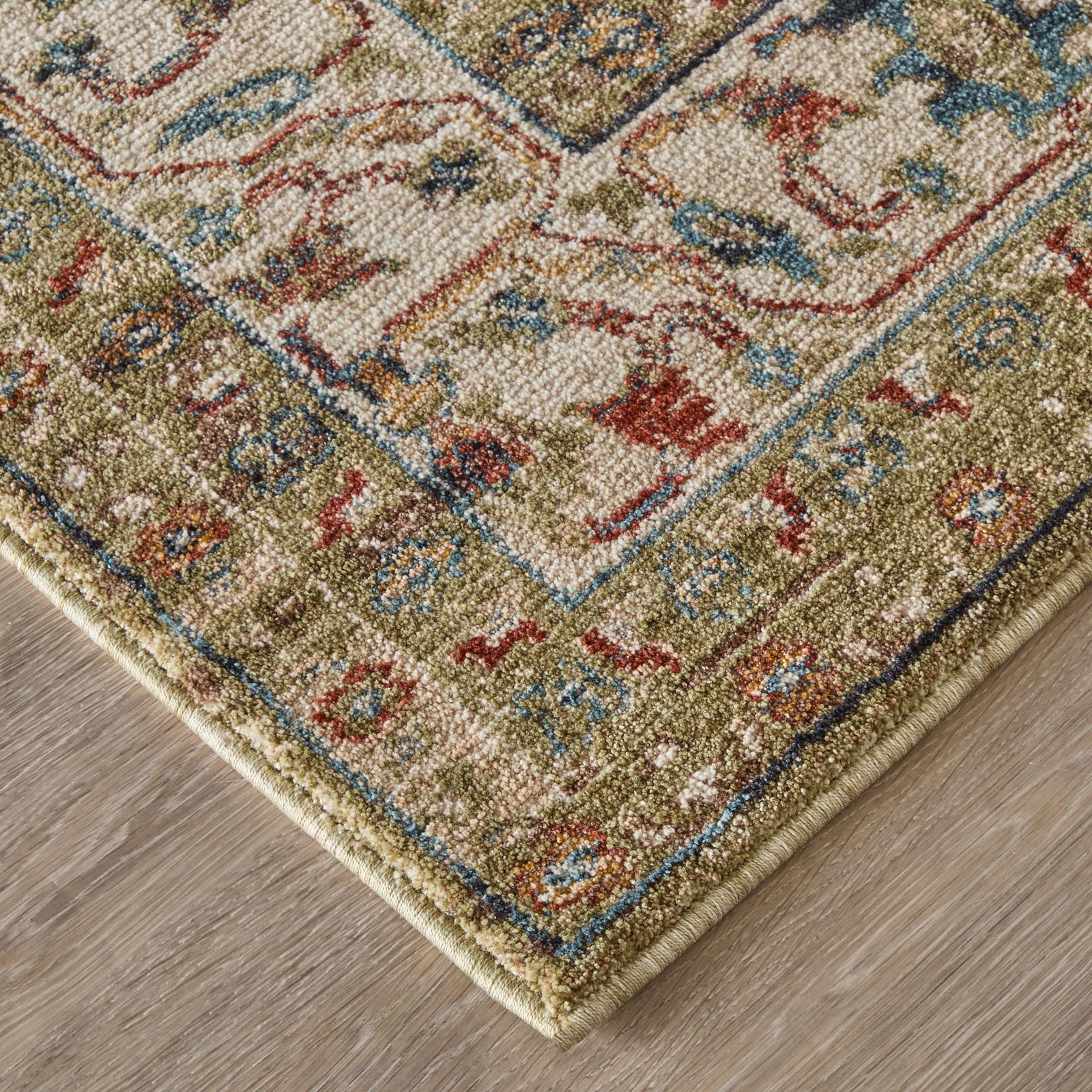 Feizy Pearson 39SJF Traditional Persian, Green/Ivory/Blue, Rug
