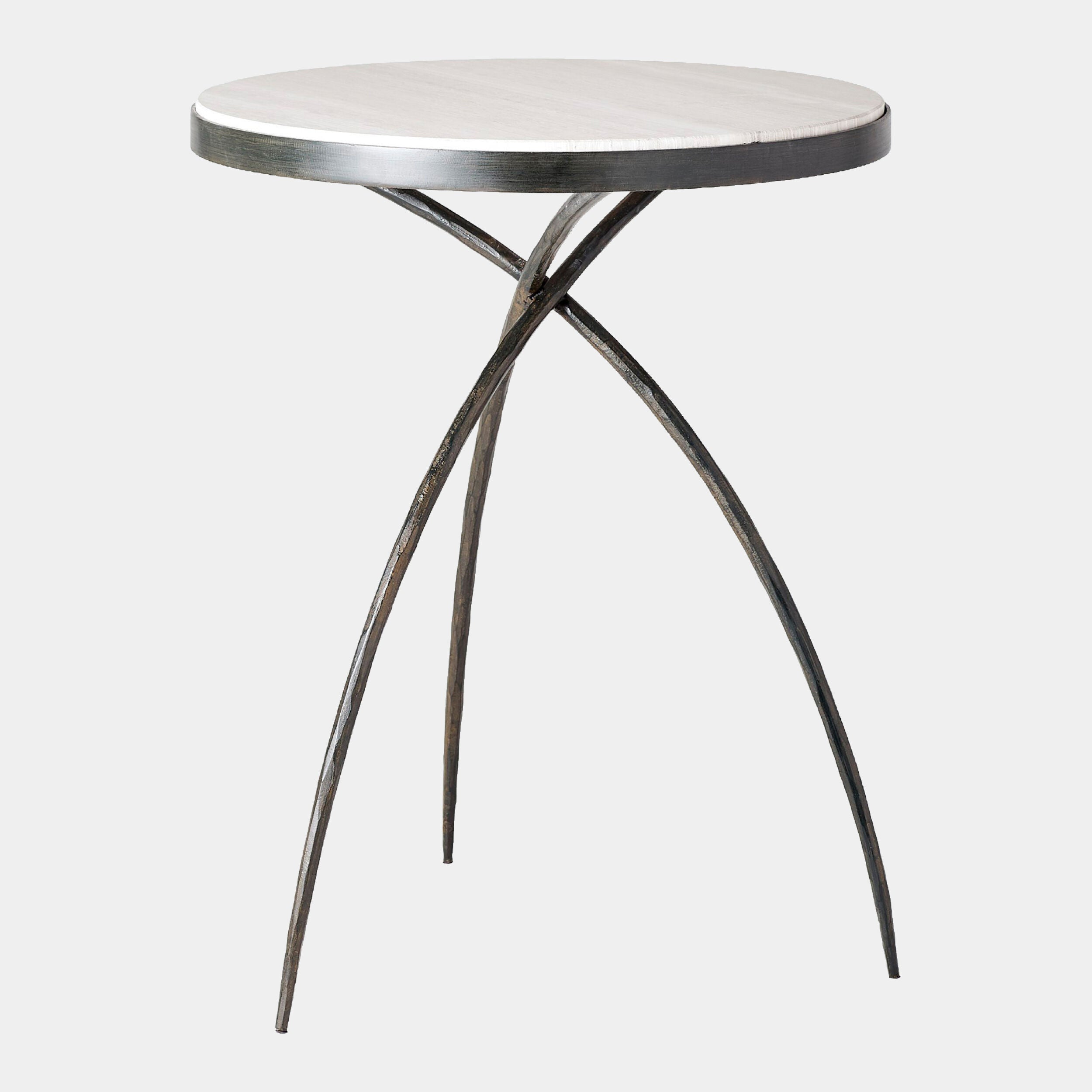 Global Views Tripod Table with Grey Marble Top