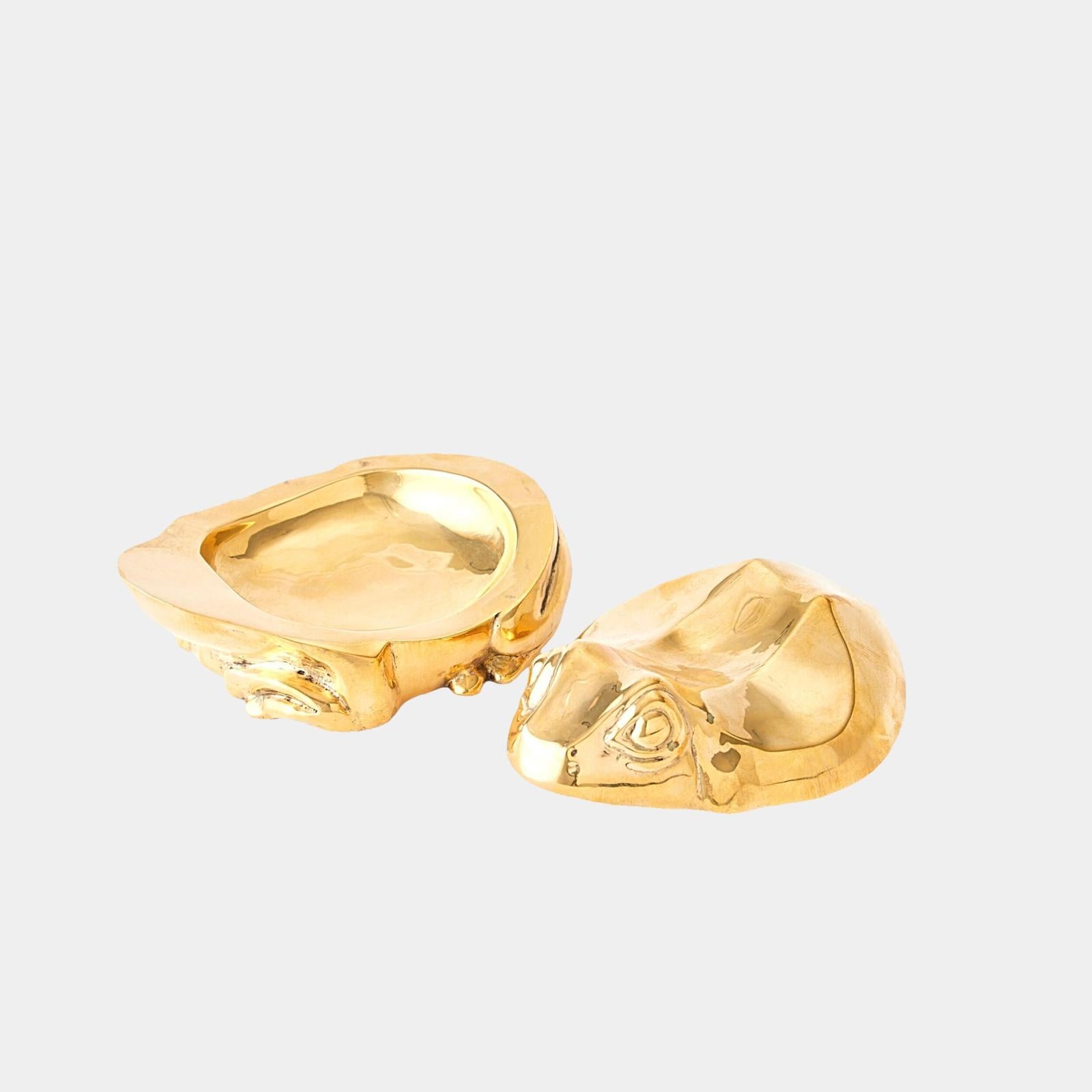 Global Views Solid Brass Frog Box
