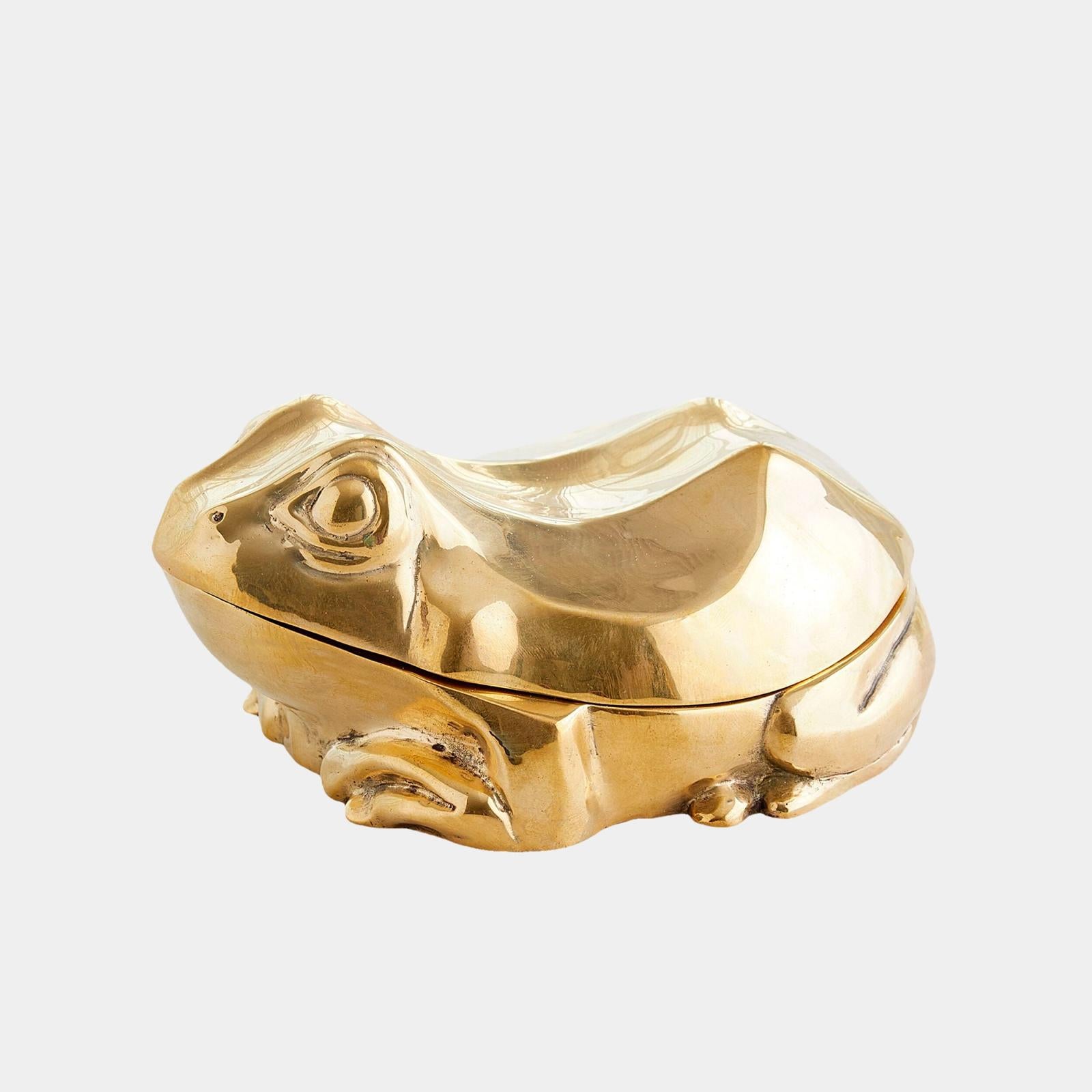Global Views Solid Brass Frog Box