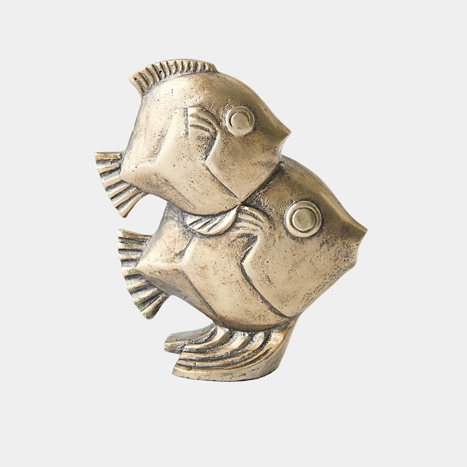 Global Views Fishy Antique Brass Sculpture Clearance