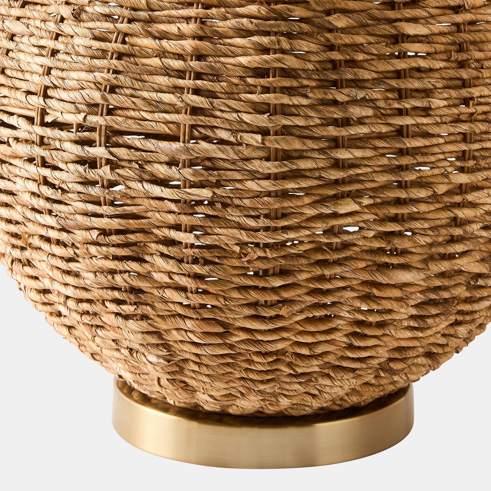 Global Views Semaphore Rounded Natural Rattan Lamp