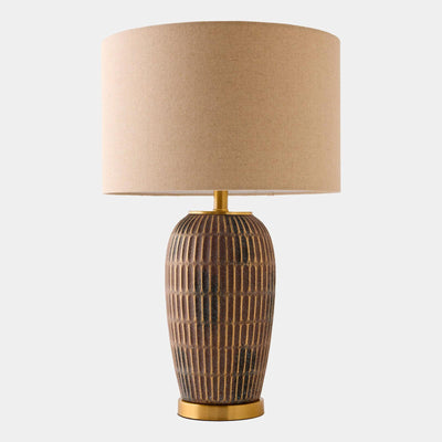 Global Views Hayden Etched Chocolate Ceramic Lamp