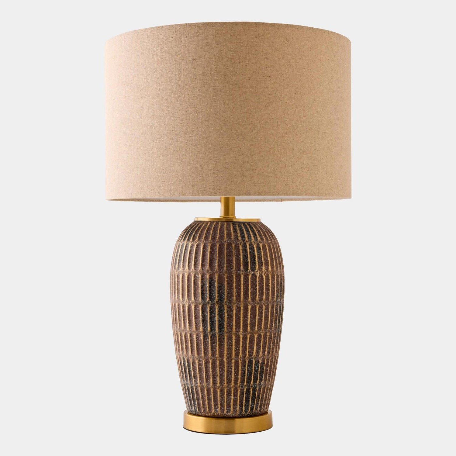 Global Views Hayden Etched Chocolate Ceramic Lamp