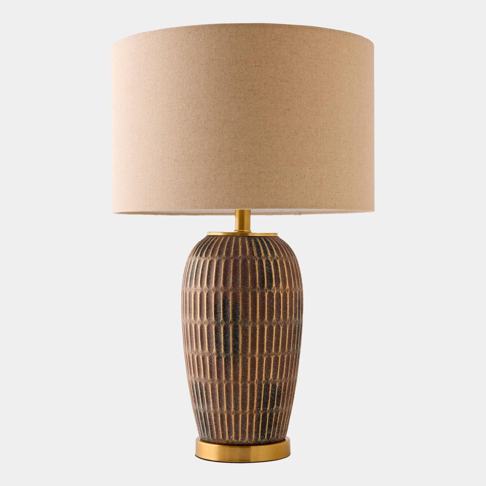 Global Views Hayden Etched Chocolate Ceramic Lamp