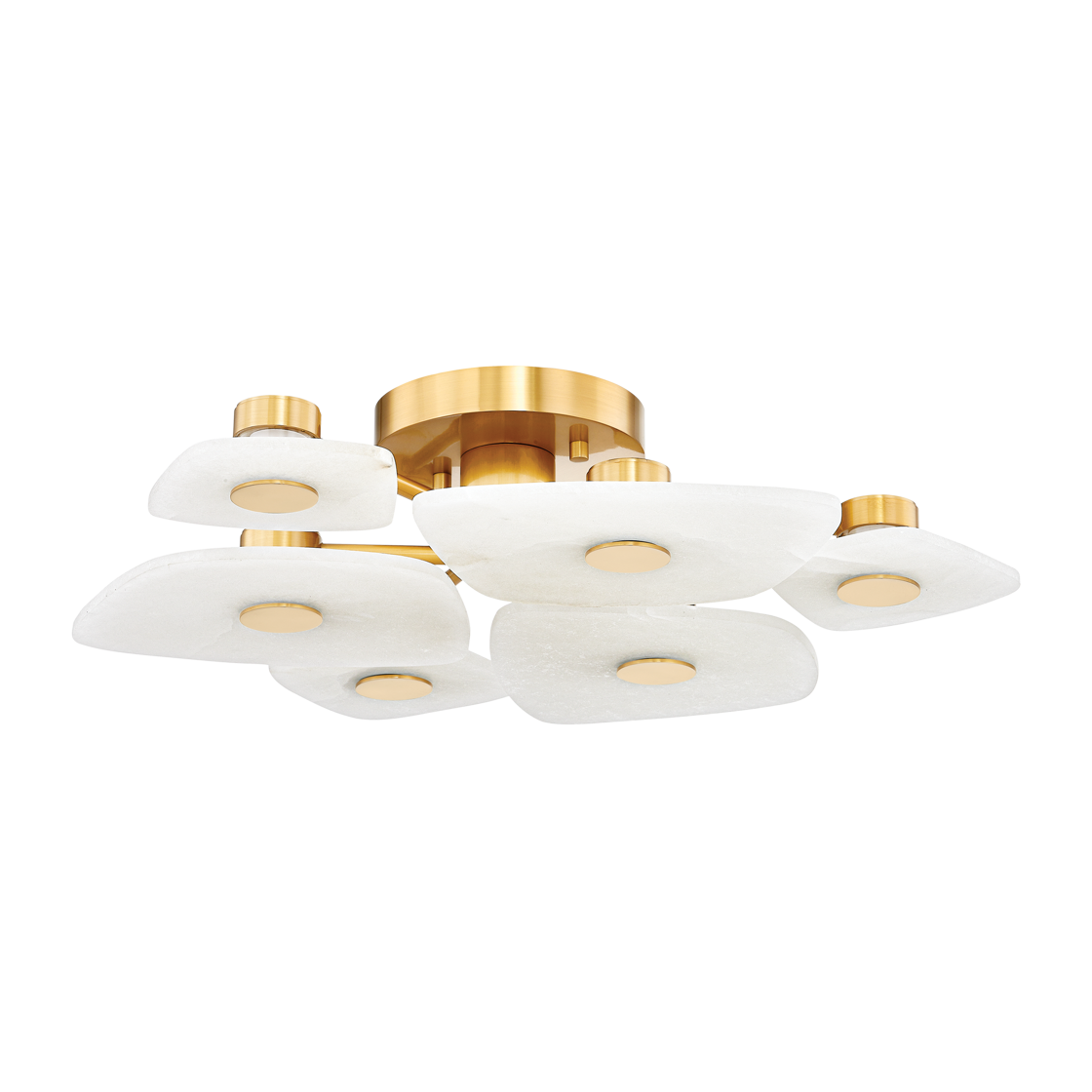 Hudson Valley Lighting Holmdel 6 Light 27.75 inch Aged Brass Semi Flush Ceiling Light