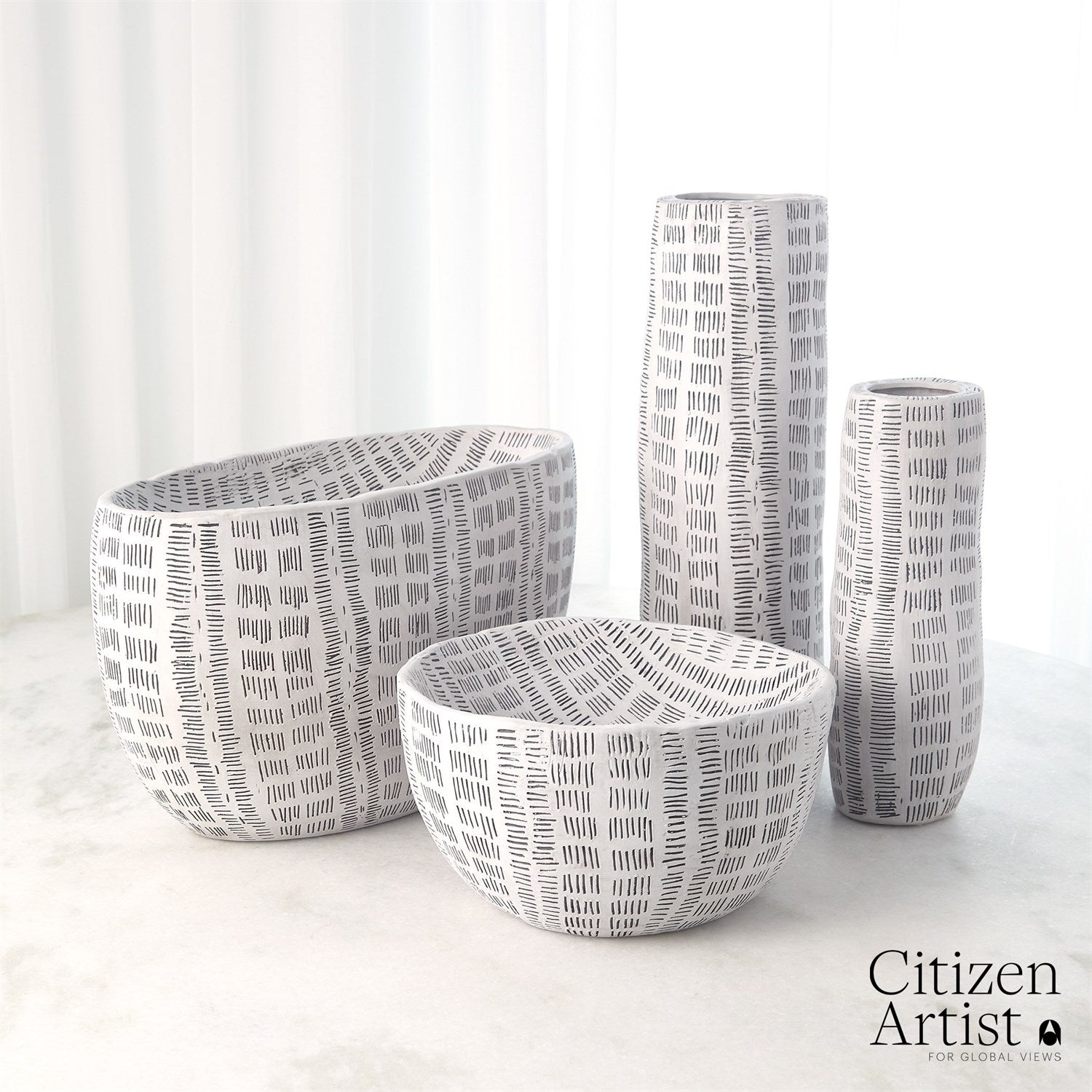 Global Views White Frequency Vase