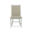 Magnussen Home Heron Cove Chalk White And Dovetail Grey Upholstered Host Chair Set of 2