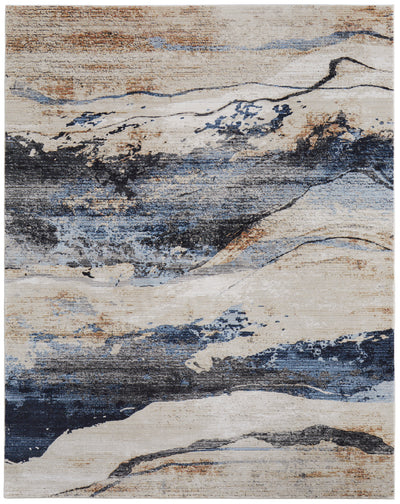 Feizy Sonora 39NWF Rug in Ivory/Blue