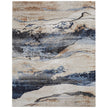 Feizy Sonora 39NWF Modern Abstract Rug in Tan/Blue/Gray