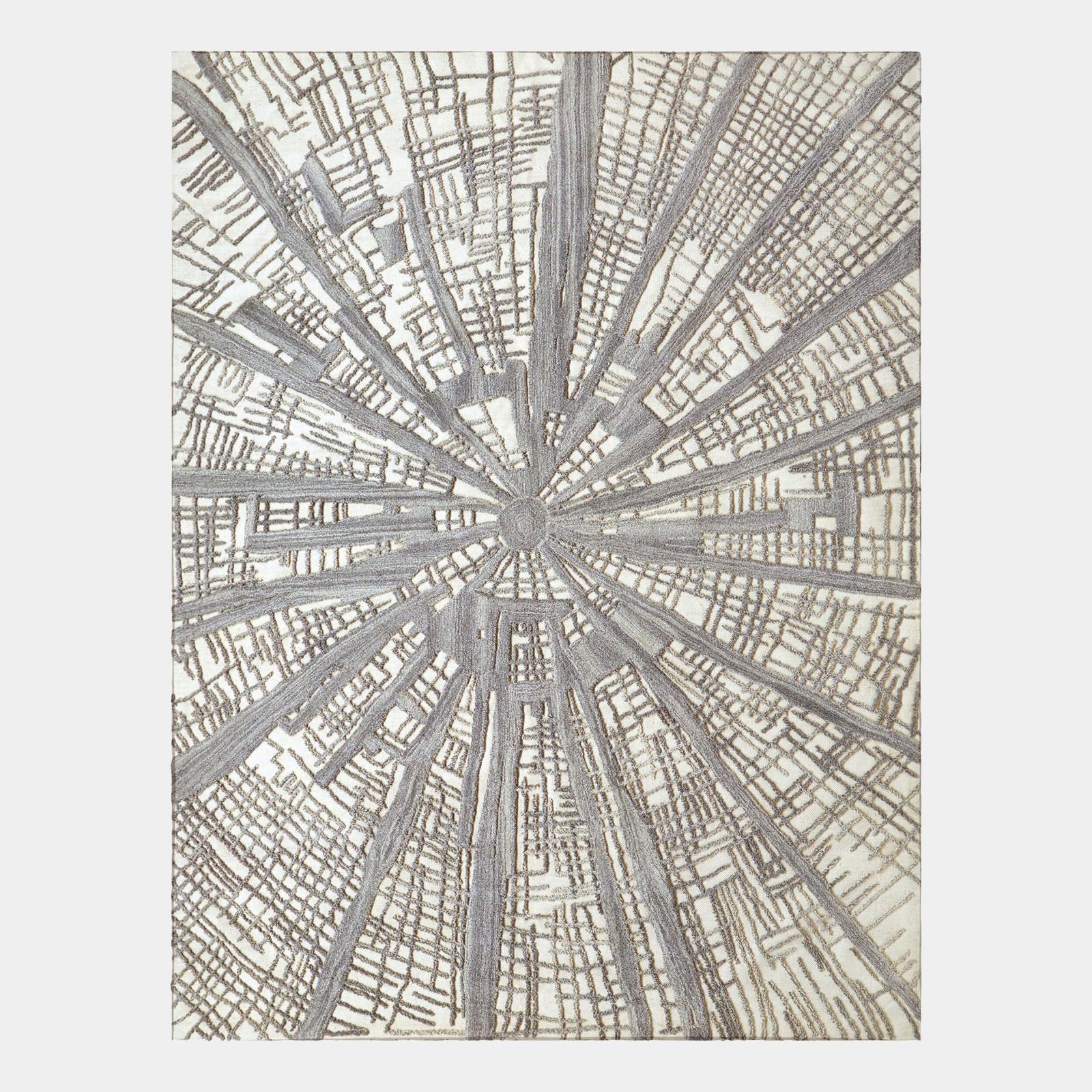 Global Views Ivory Natural Grey Vortex Rug