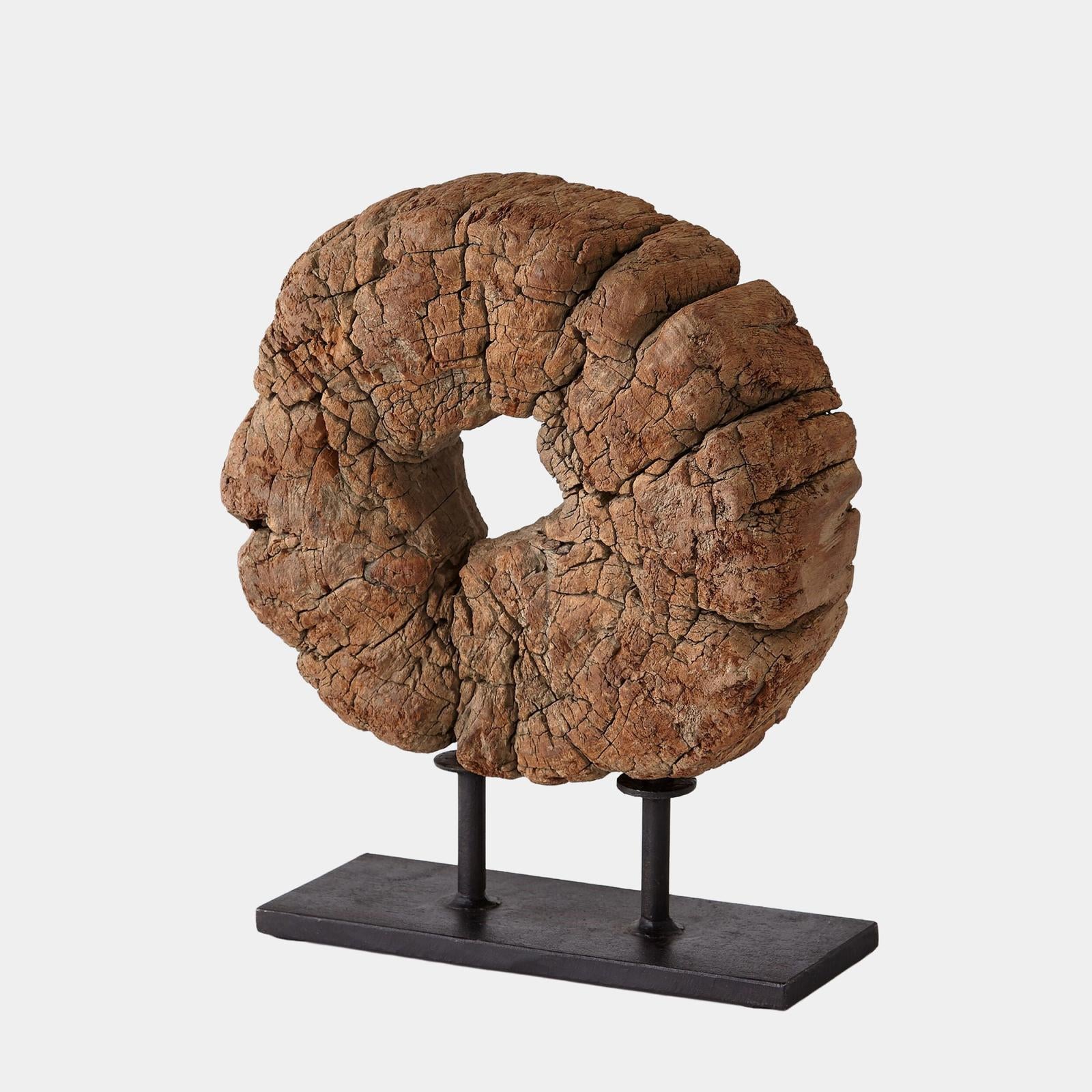 Global Views Wood Half Ukhli Wheel on Stand