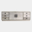 Global Views Metro Long Gray Hair on Hide Cabinet