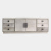 Global Views Metro Long Gray Hair on Hide Cabinet