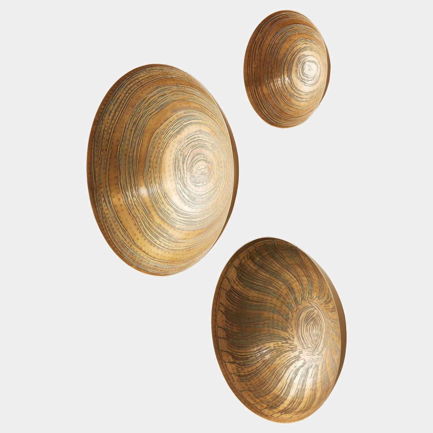 Global Views Sun Etched Wall Bowls Set of 3
