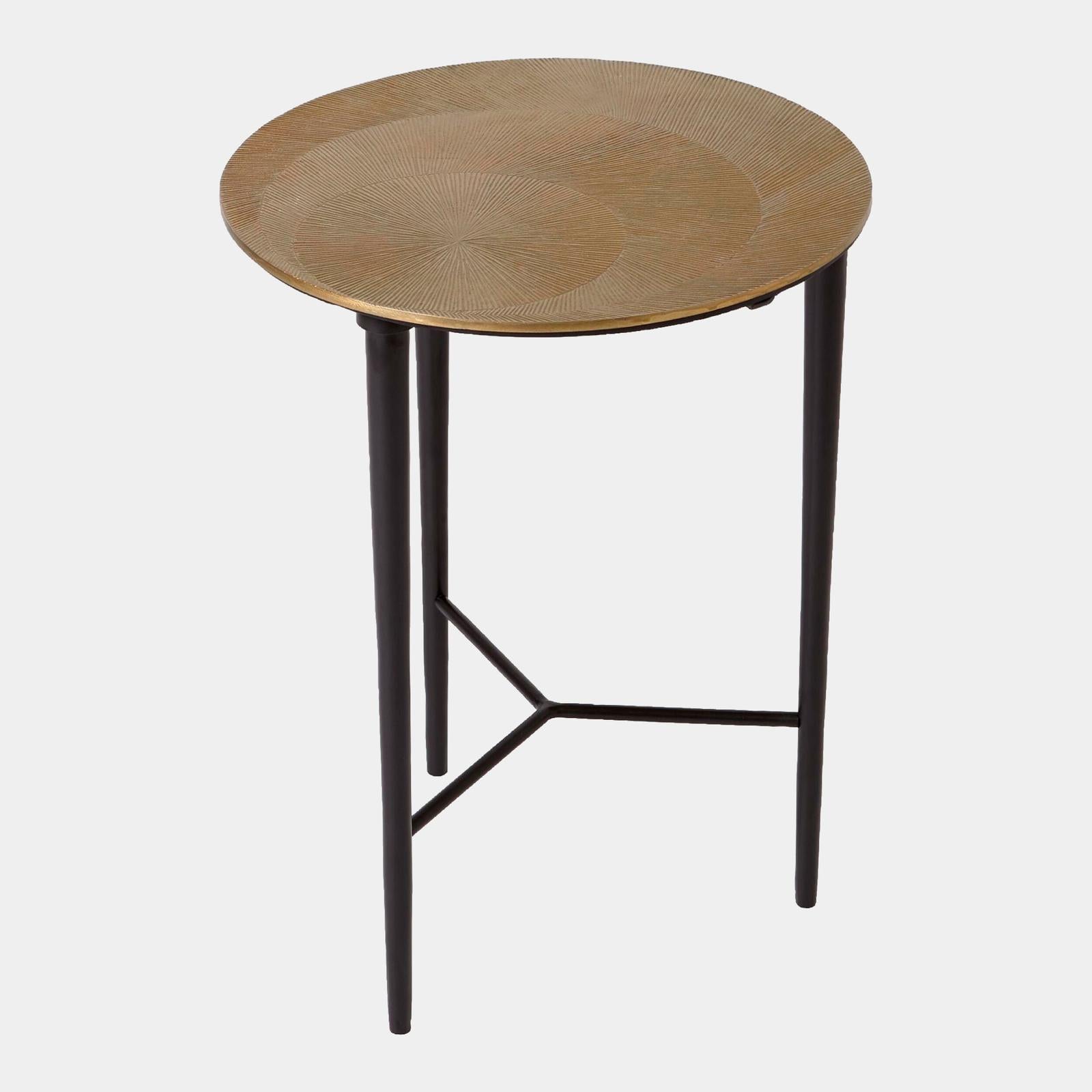 Global Views Circle Etched Accent Table