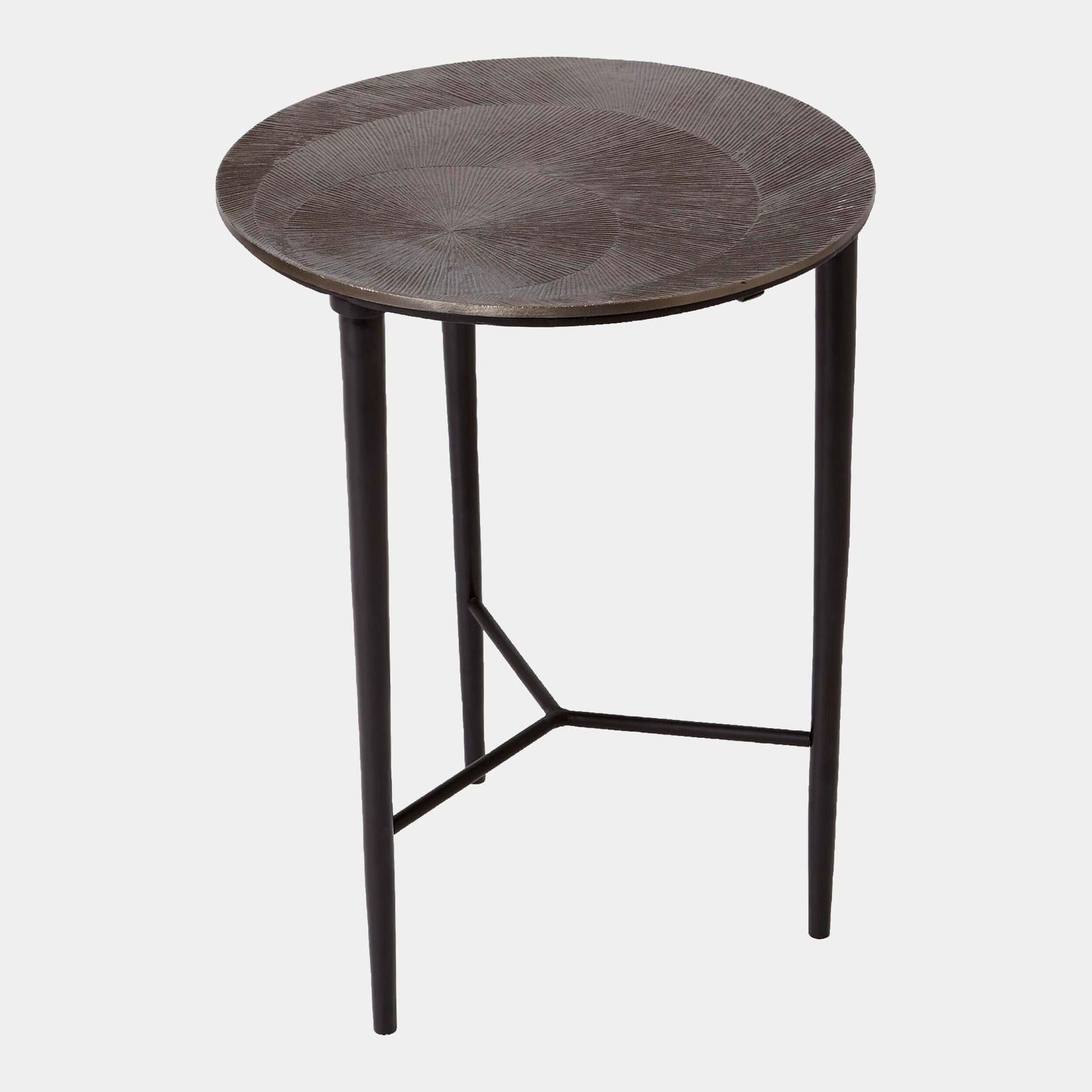 Global Views Circle Etched Accent Table