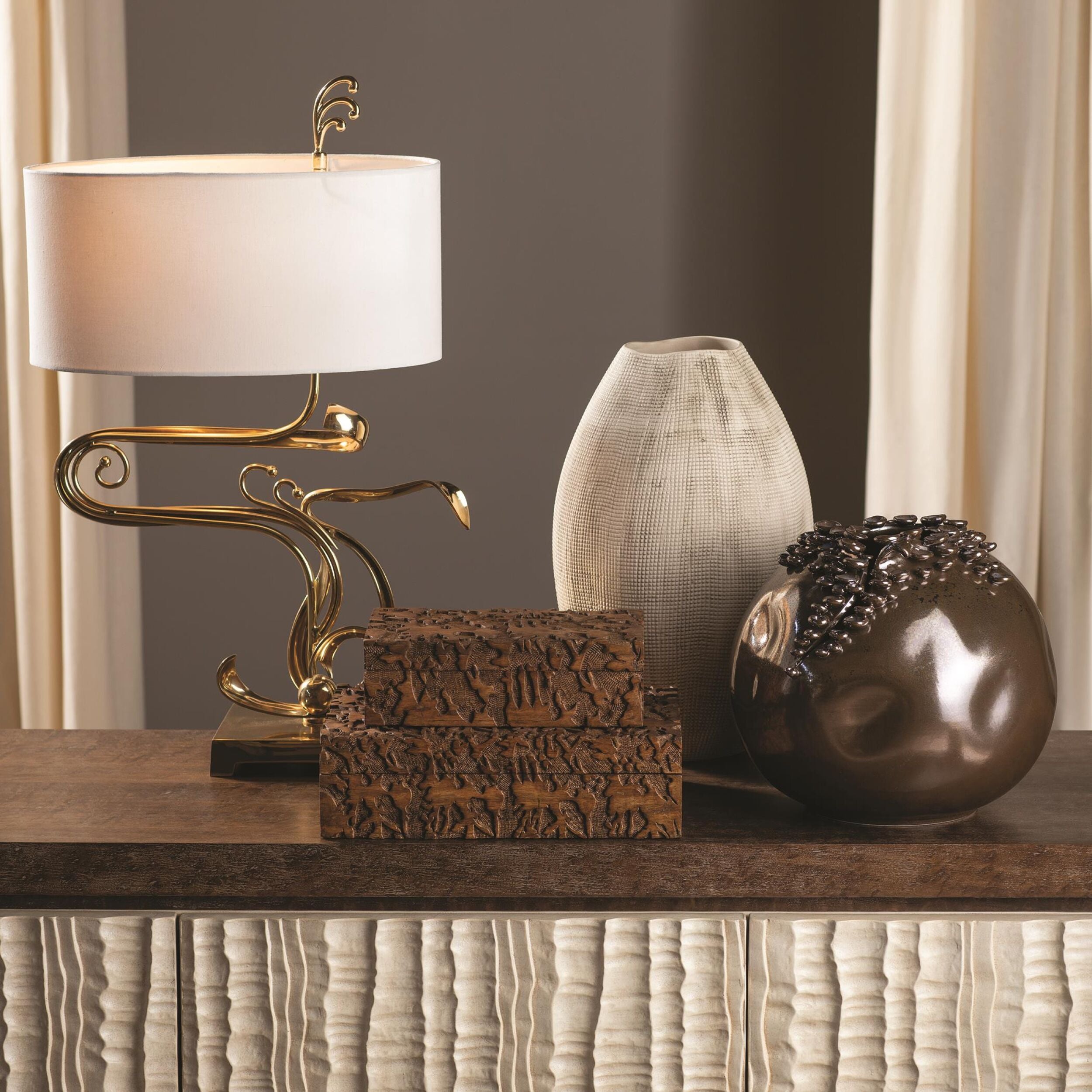 Global Views Brass Fete Table Lamp